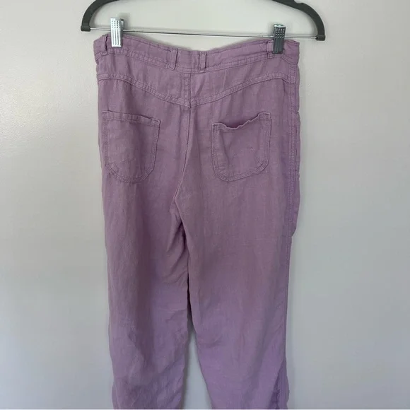 BDG Urban Outfitters Mid Rise Linen 5-Pocket Pants, Lilac, Xs - Picture 2 of 6